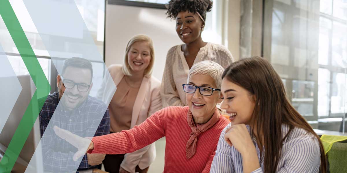 teachers at a computer